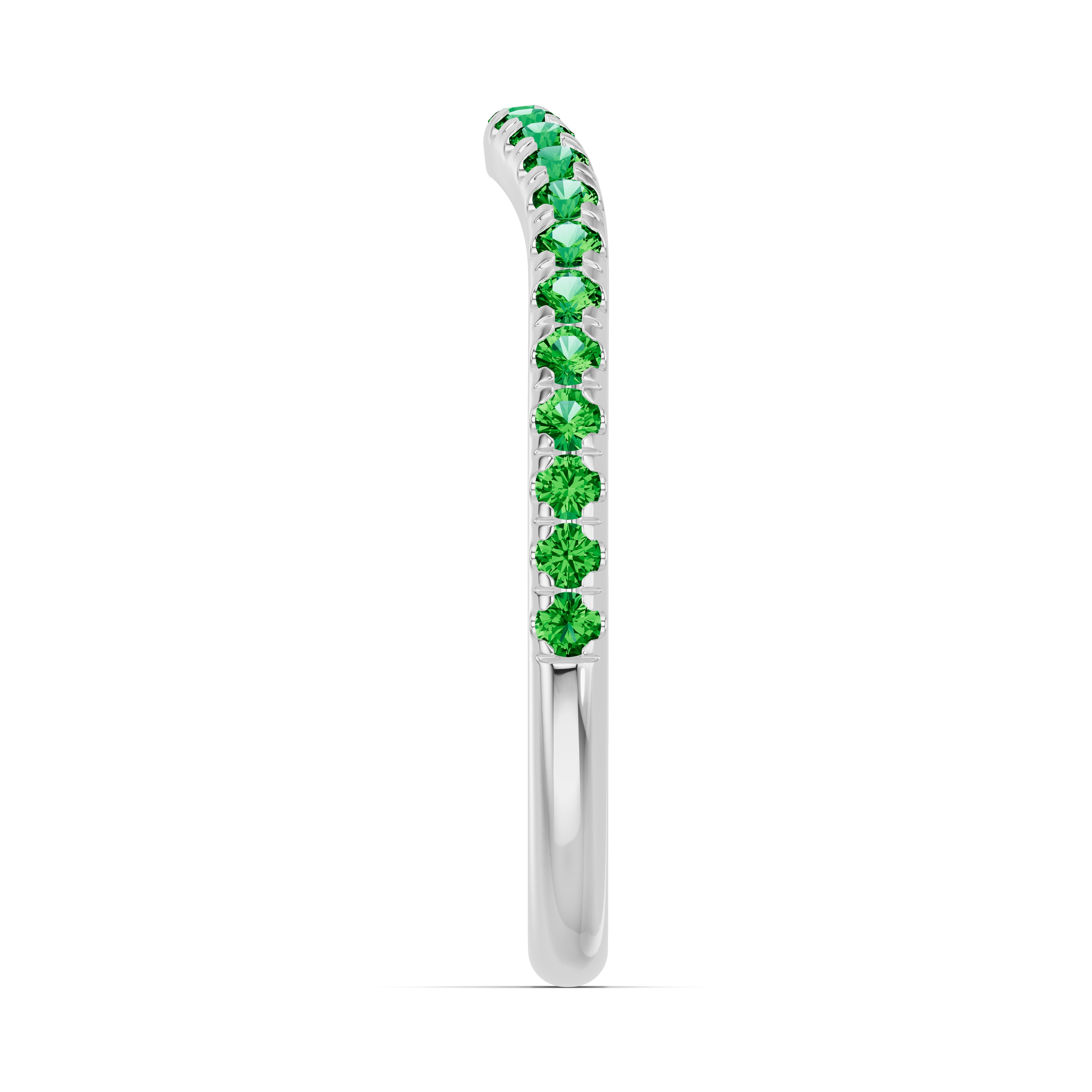 14K White Gold Spectra Tsavorite Contoured Band