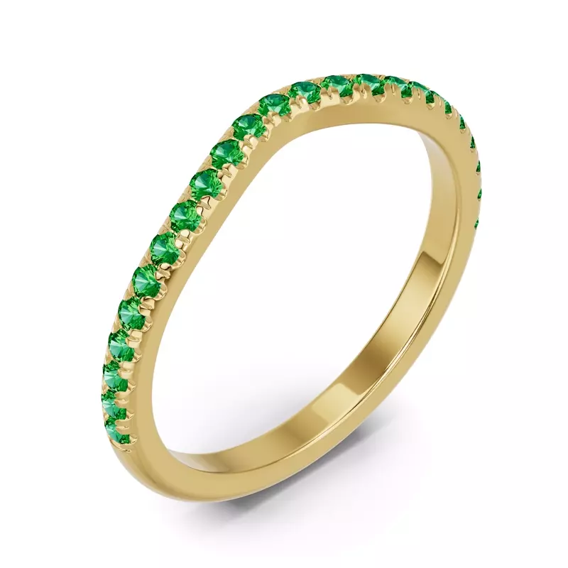 14K Yellow Gold Spectra Tsavorite Contoured Band