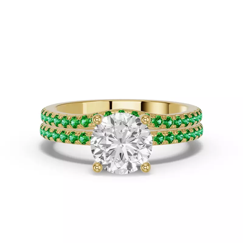 14K Yellow Gold Spectra Tsavorite Contoured Band