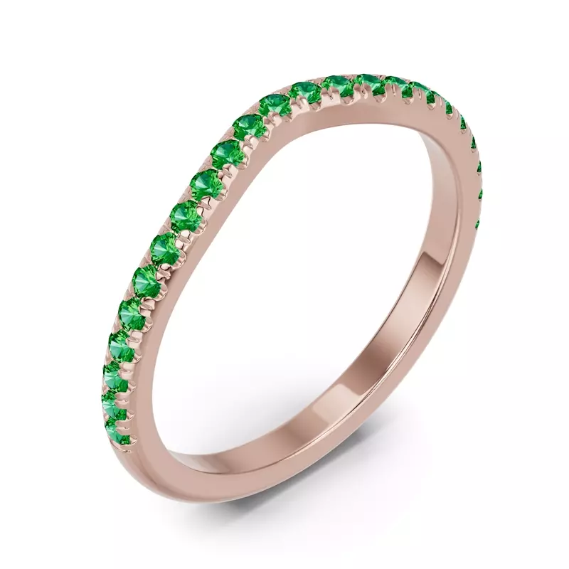 18K Rose Gold Spectra Tsavorite Contoured Band