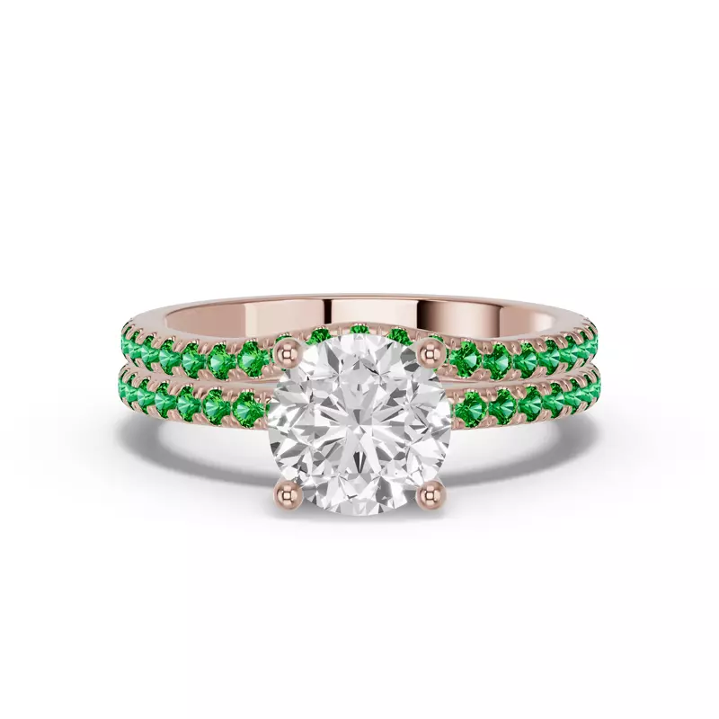 18K Rose Gold Spectra Tsavorite Contoured Band
