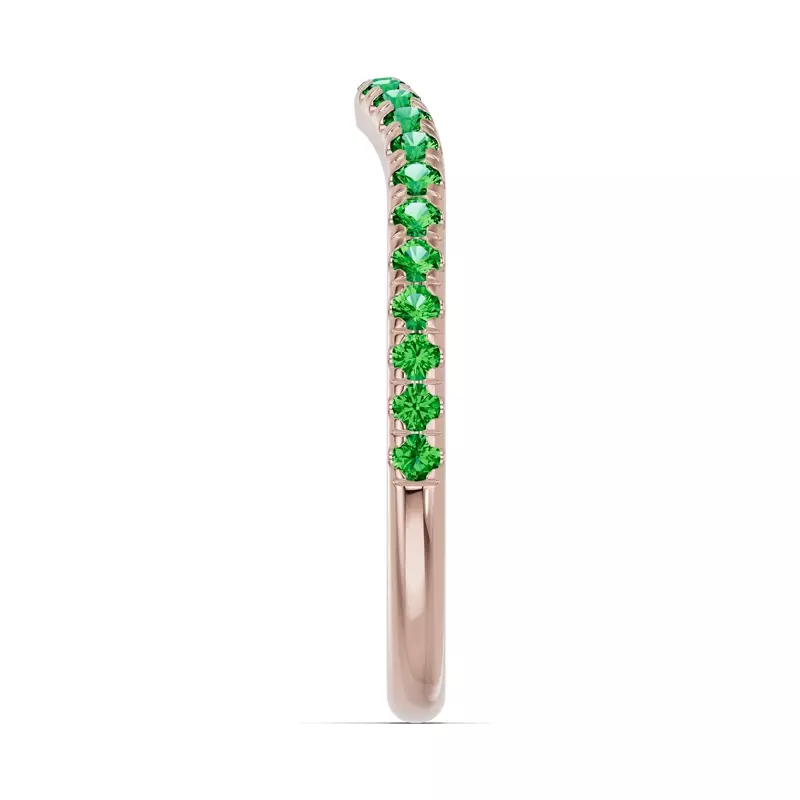 18K Rose Gold Spectra Tsavorite Contoured Band