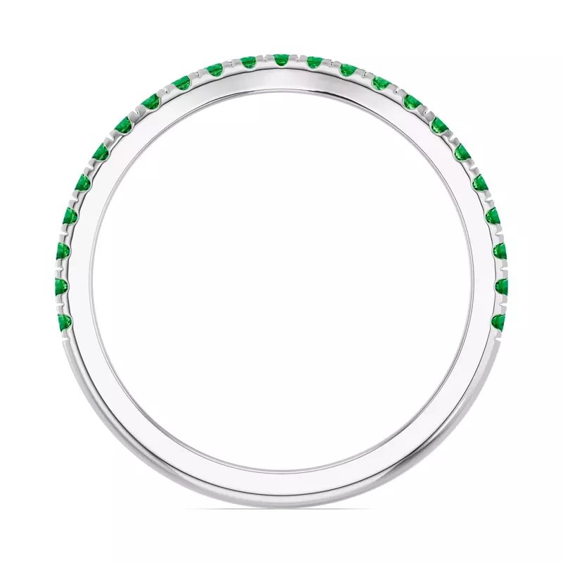 18K White Gold Spectra Tsavorite Contoured Band