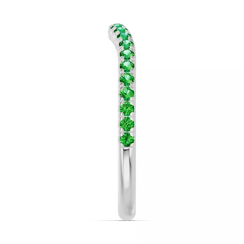 18K White Gold Spectra Tsavorite Contoured Band