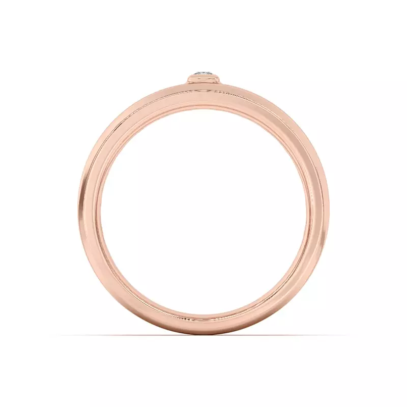 14K Rose Gold Raised Bezel Princess-Cut Band