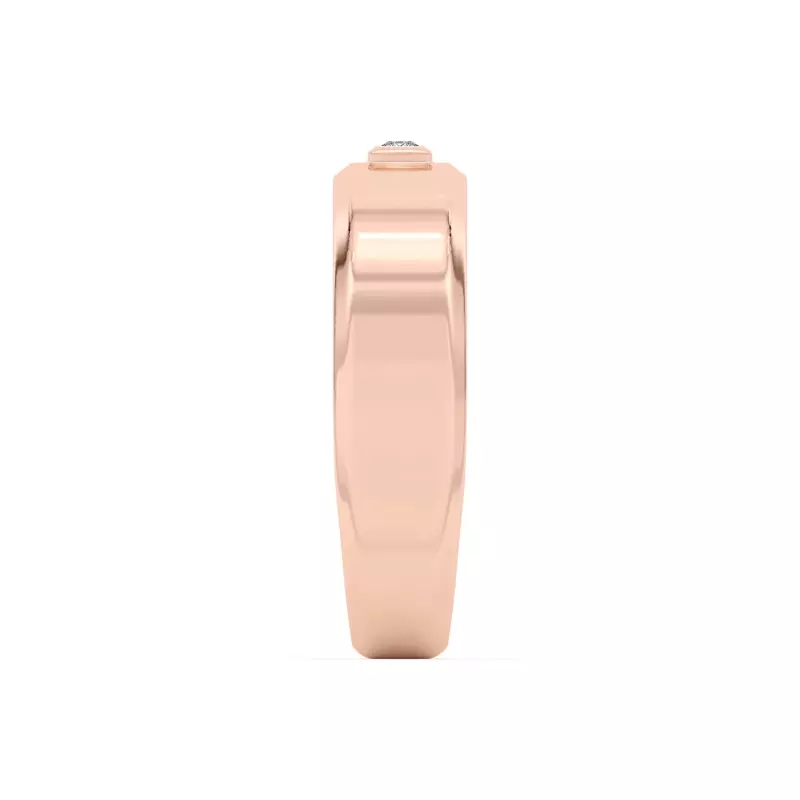 14K Rose Gold Raised Bezel Princess-Cut Band