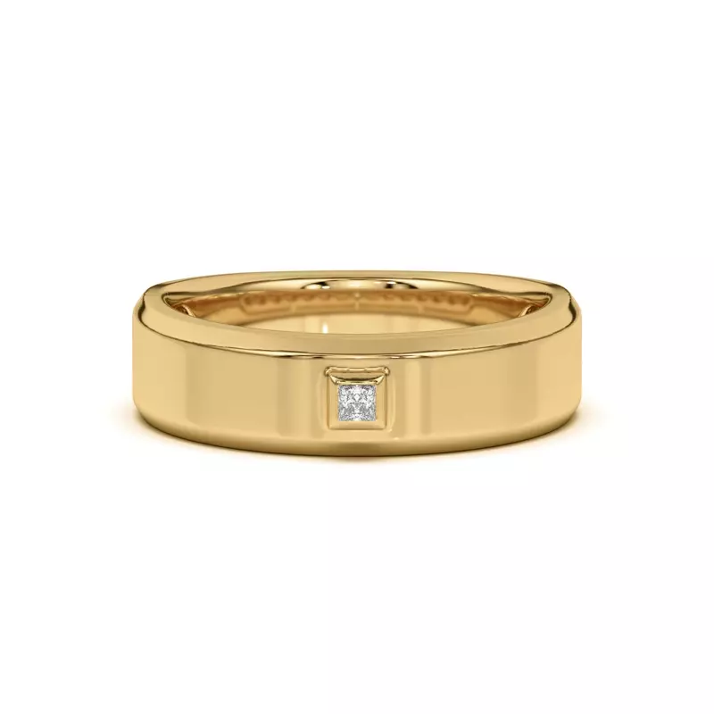 Raised Bezel Princess-Cut Band