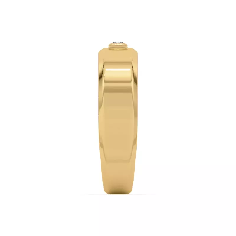 14K Yellow Gold Raised Bezel Princess-Cut Band