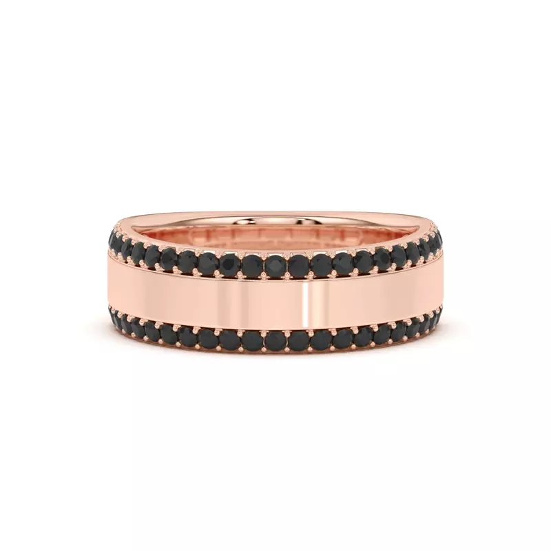 Black Sapphire Beveled Edge Band