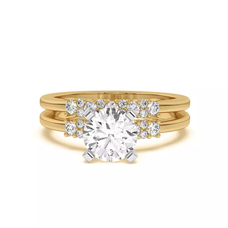 14K Yellow Gold Petite Cascade Diamond Band