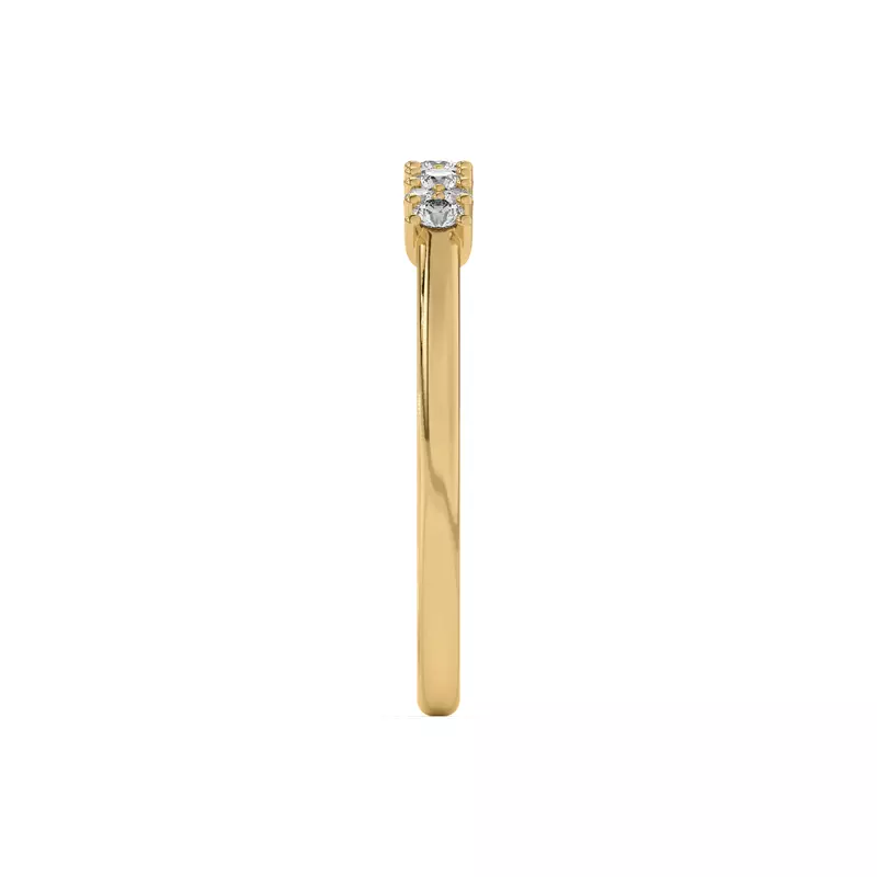 14K Yellow Gold Petite Cascade Diamond Band