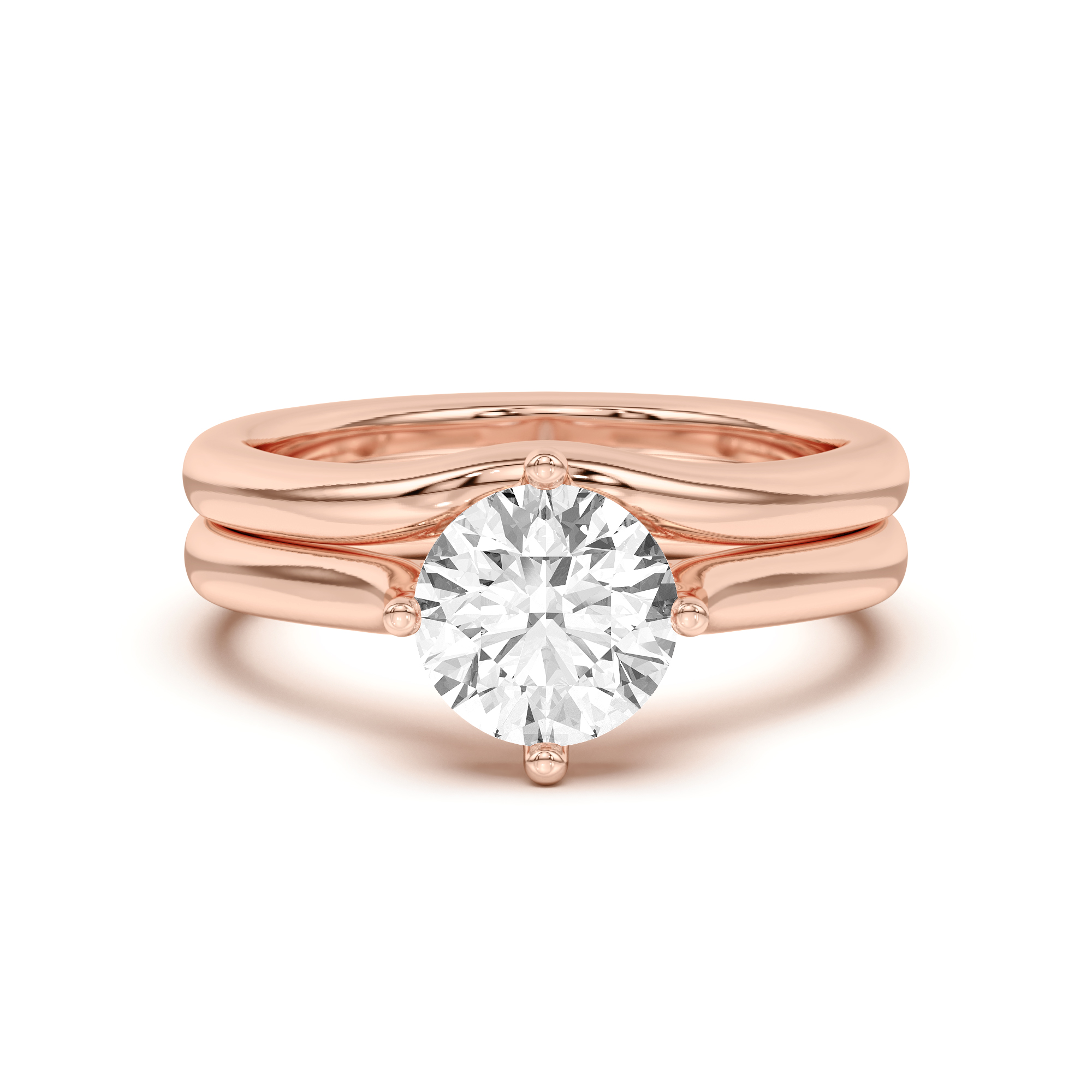 18K Rose Gold Peggy Curved Band