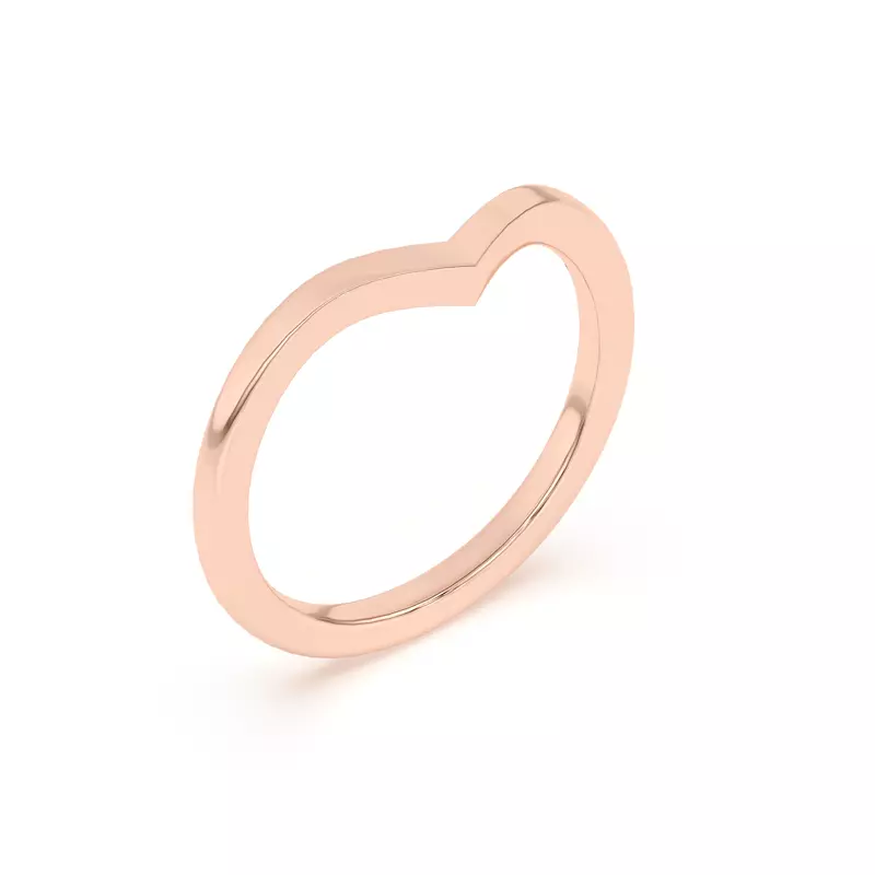 18K Rose Gold Ruthie Chevron Band