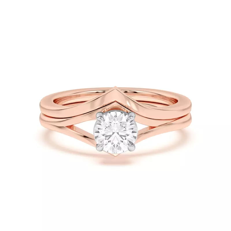 18K Rose Gold Ruthie Chevron Band