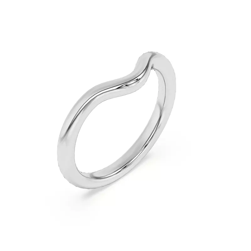 18K White Gold Lani Wide Curved Band