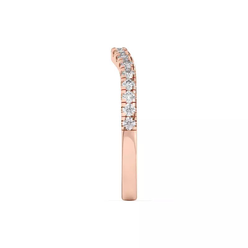 14K Rose Gold Orbit Pavé Curved Band
