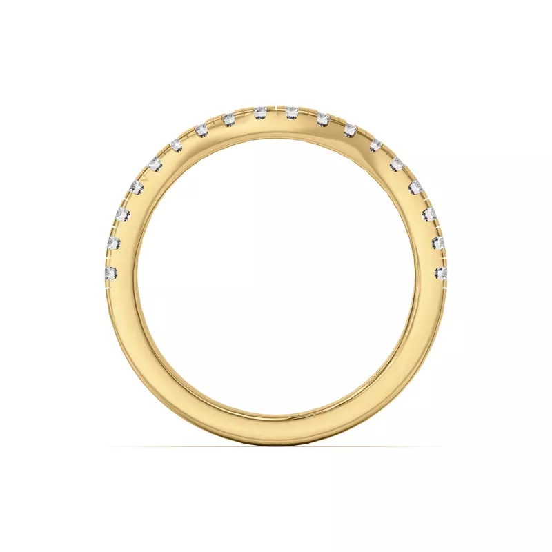 18K Yellow Gold Orbit Pavé Curved Band