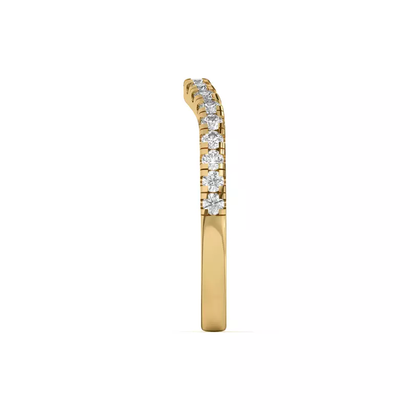 18K Yellow Gold Orbit Pavé Curved Band