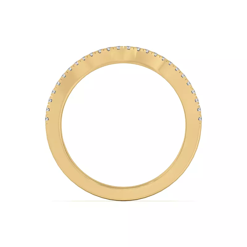 14K Yellow Gold Cambridge Curved Pavé Band