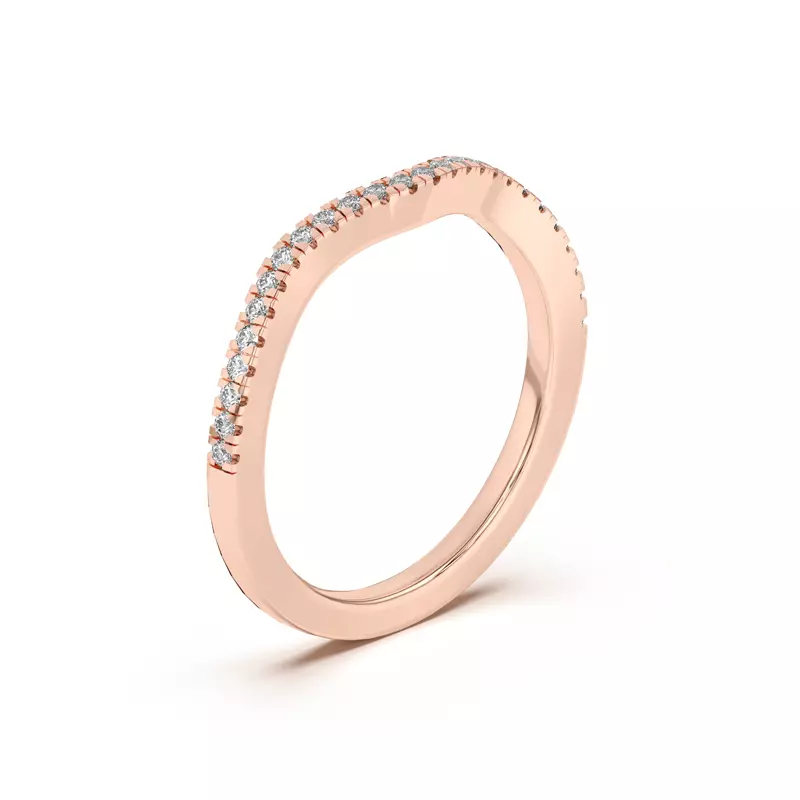 18K Rose Gold Cambridge Curved Pavé Band