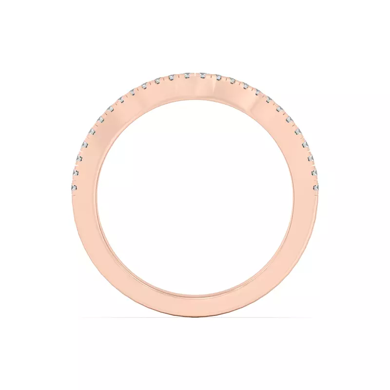 18K Rose Gold Cambridge Curved Pavé Band