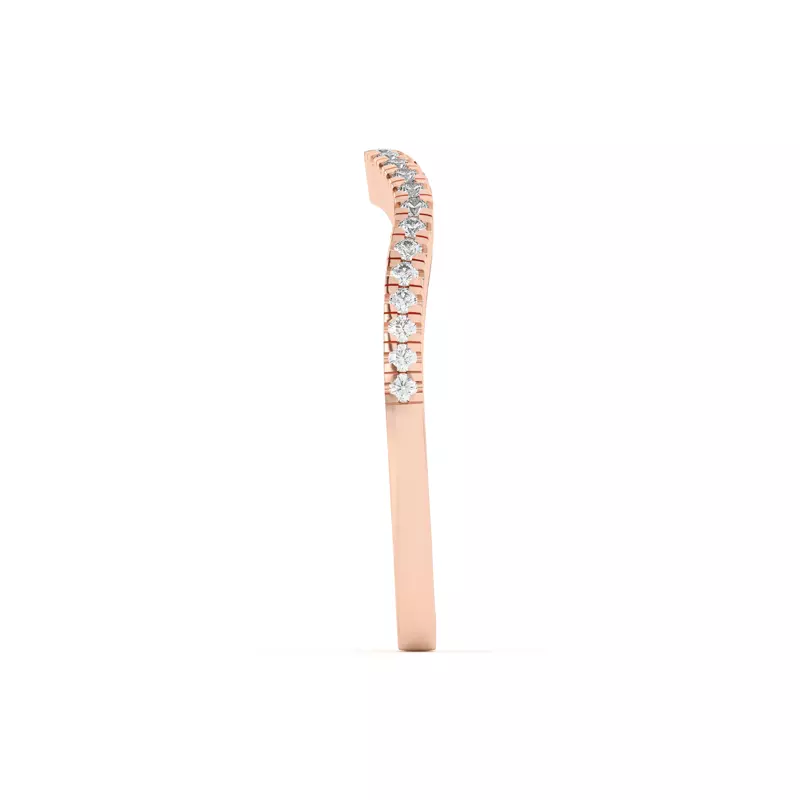 18K Rose Gold Cambridge Curved Pavé Band