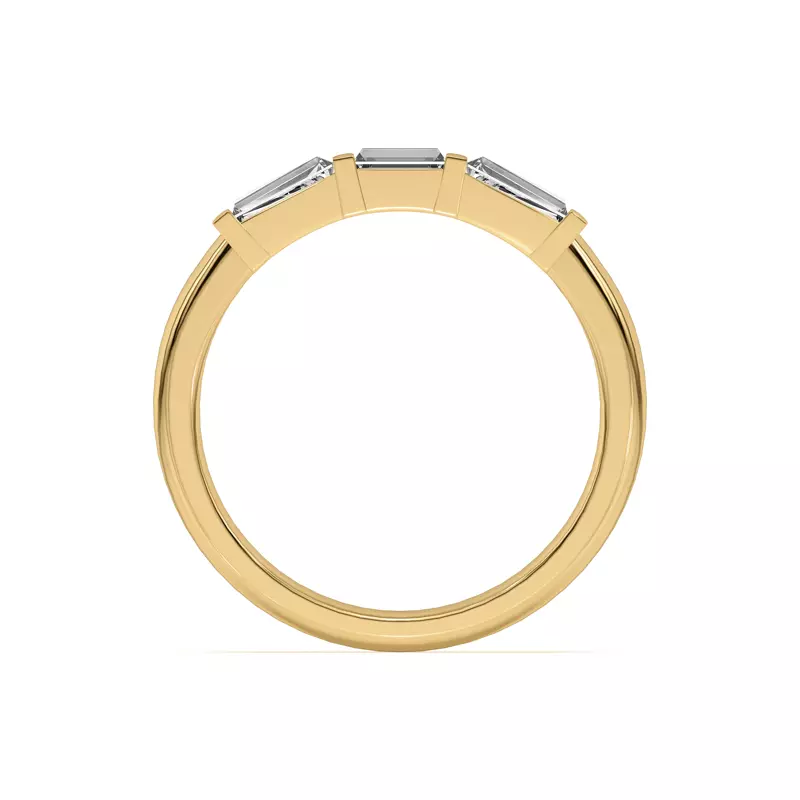 14K Yellow Gold Arden Lab Baguette Inset Band