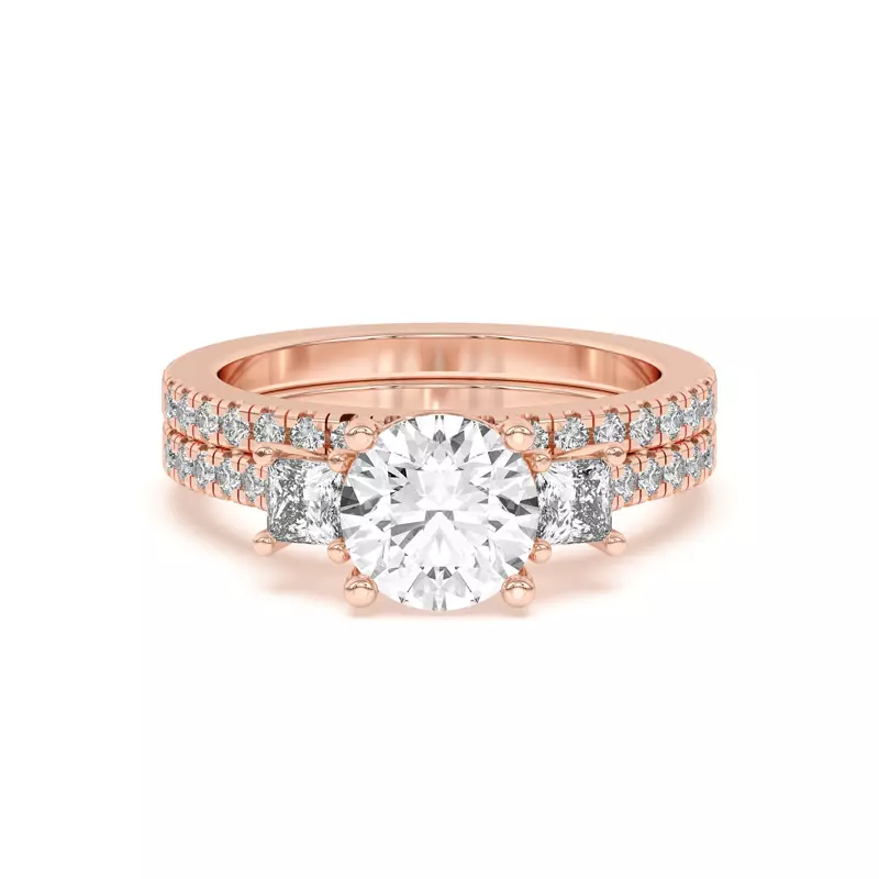 18K Rose Gold Tria Pavé Band