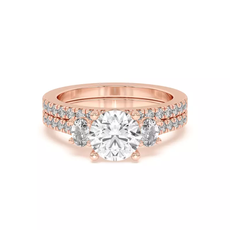 18K Rose Gold Tria Pavé Band