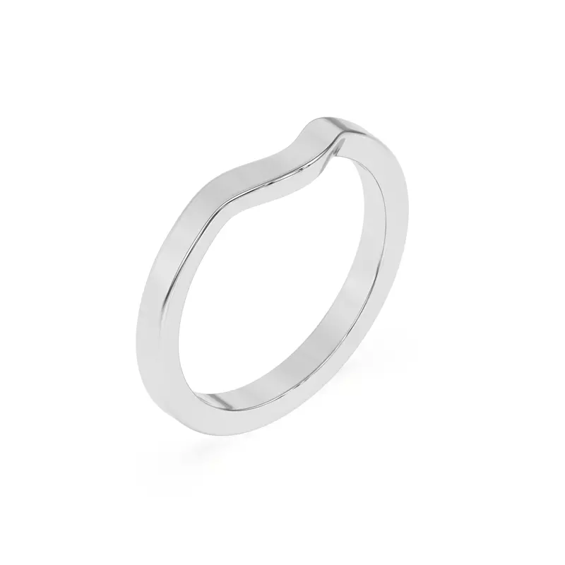 14K White Gold Vista Curved Band