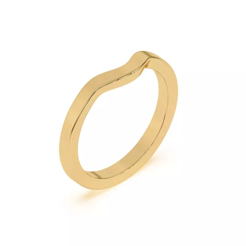 18K Yellow Gold Vista Curved Band