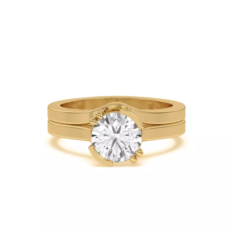 14K Yellow Gold Fusion Curved Band