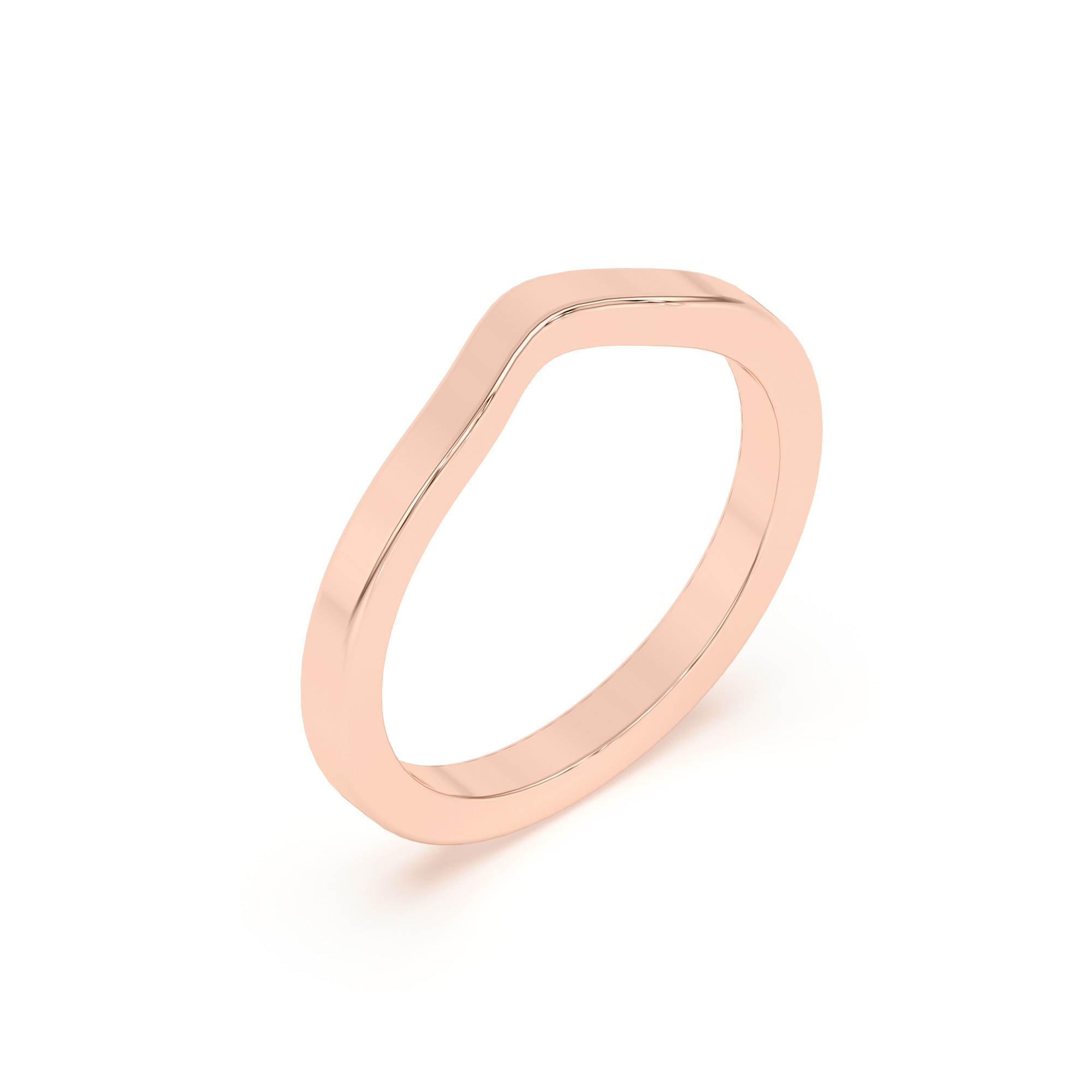 18K Rose Gold Fusion Curved Band