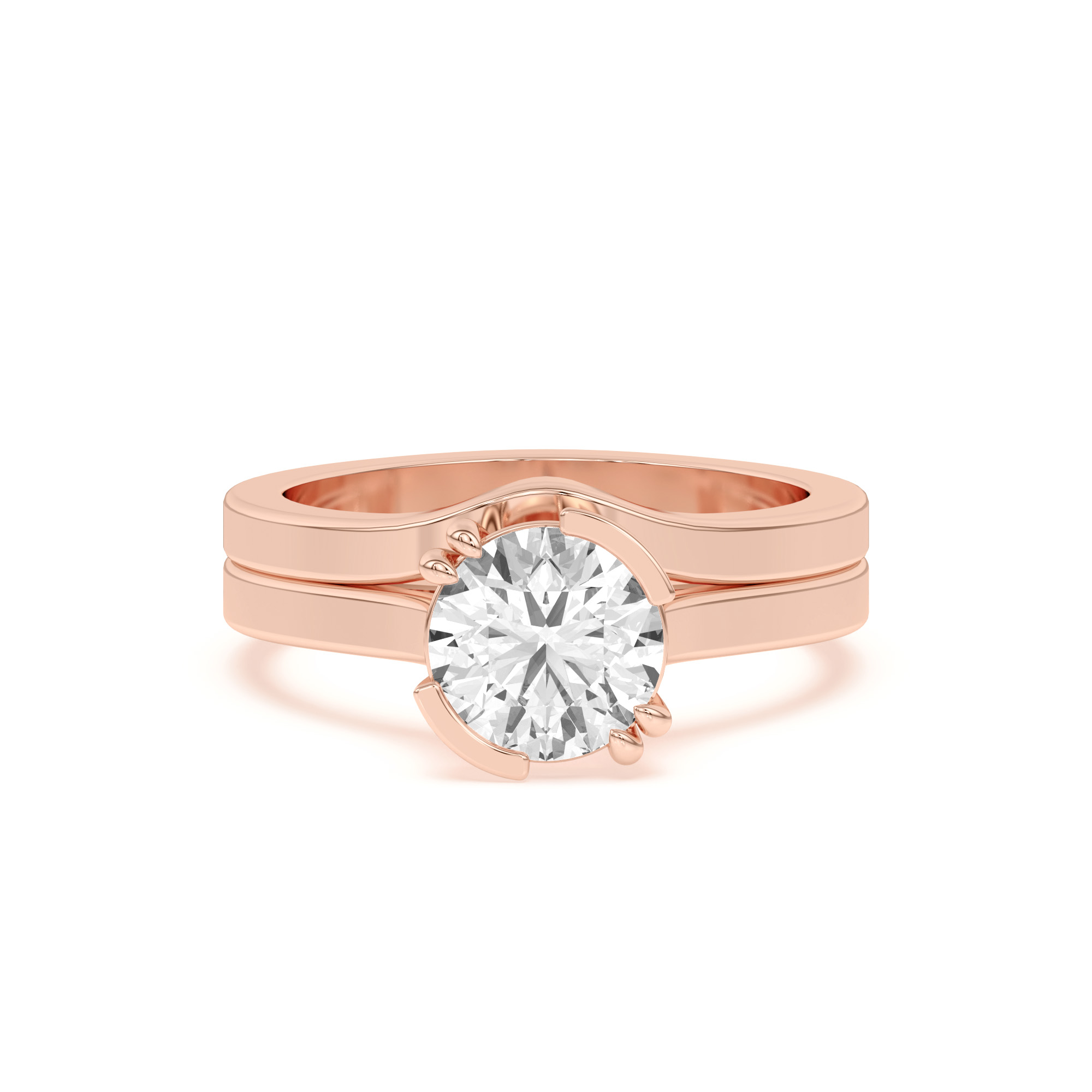 18K Rose Gold Fusion Curved Band