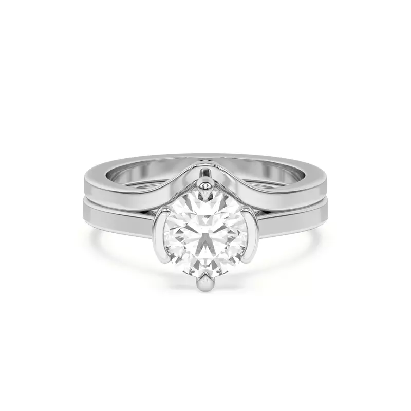 14K White Gold Prisma Deep Curved Band