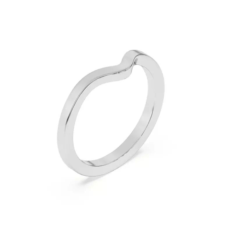 18K White Gold Prisma Deep Curved Band