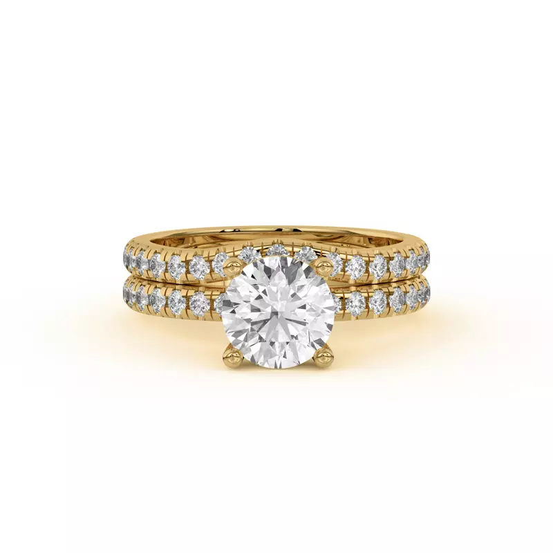 14K Yellow Gold Betsy Classic Curved Pavé Band