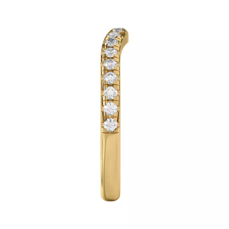 14K Yellow Gold Betsy Classic Curved Pavé Band