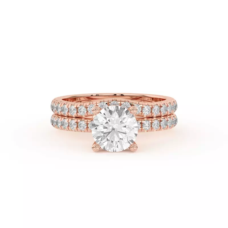 18K Rose Gold Betsy Classic Curved Pavé Band