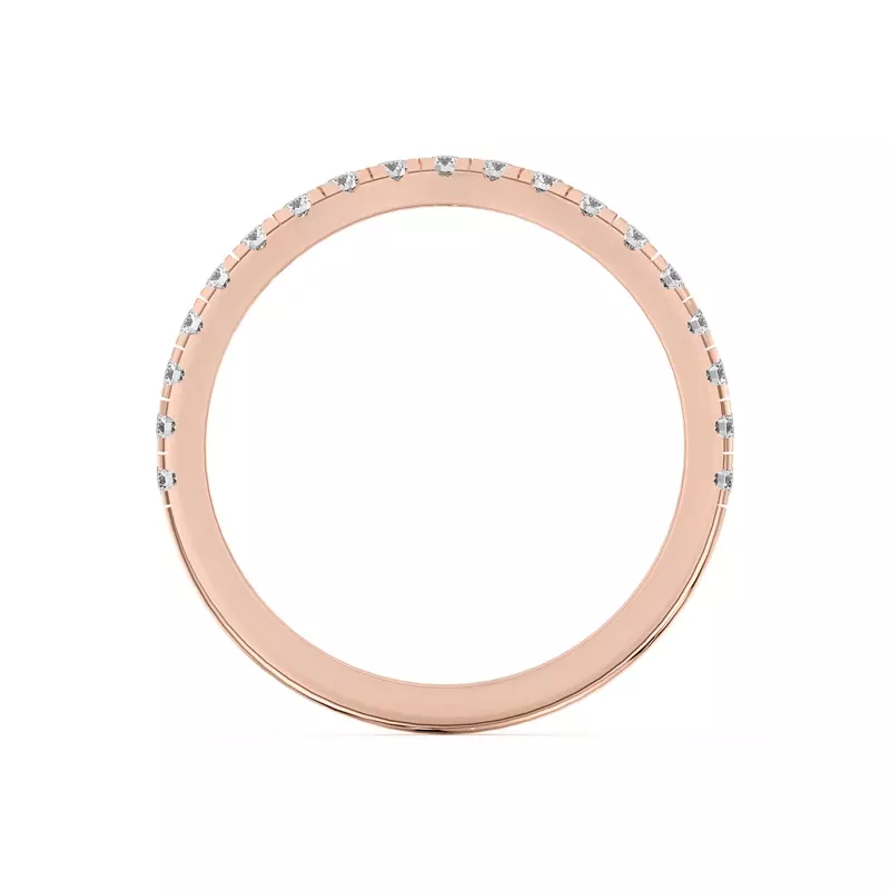 18K Rose Gold Betsy Classic Curved Pavé Band