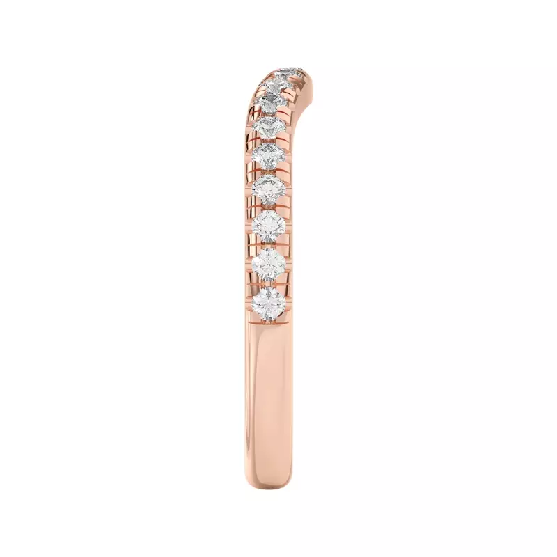 18K Rose Gold Betsy Classic Curved Pavé Band