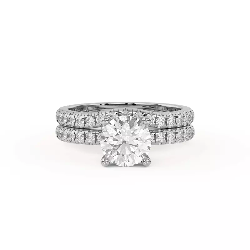 18K White Gold Betsy Classic Curved Pavé Band