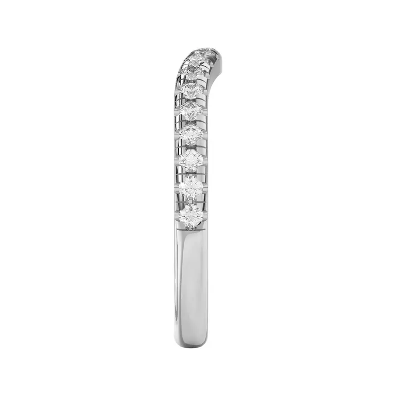 18K White Gold Betsy Classic Curved Pavé Band