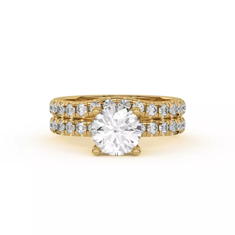 14K Yellow Gold Betsy Grand Curved Pavé Band