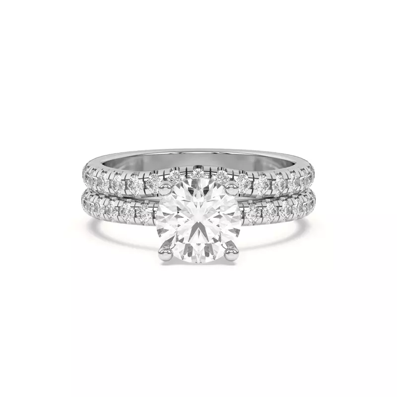 14K White Gold Marie Grand Curved Pavé Band
