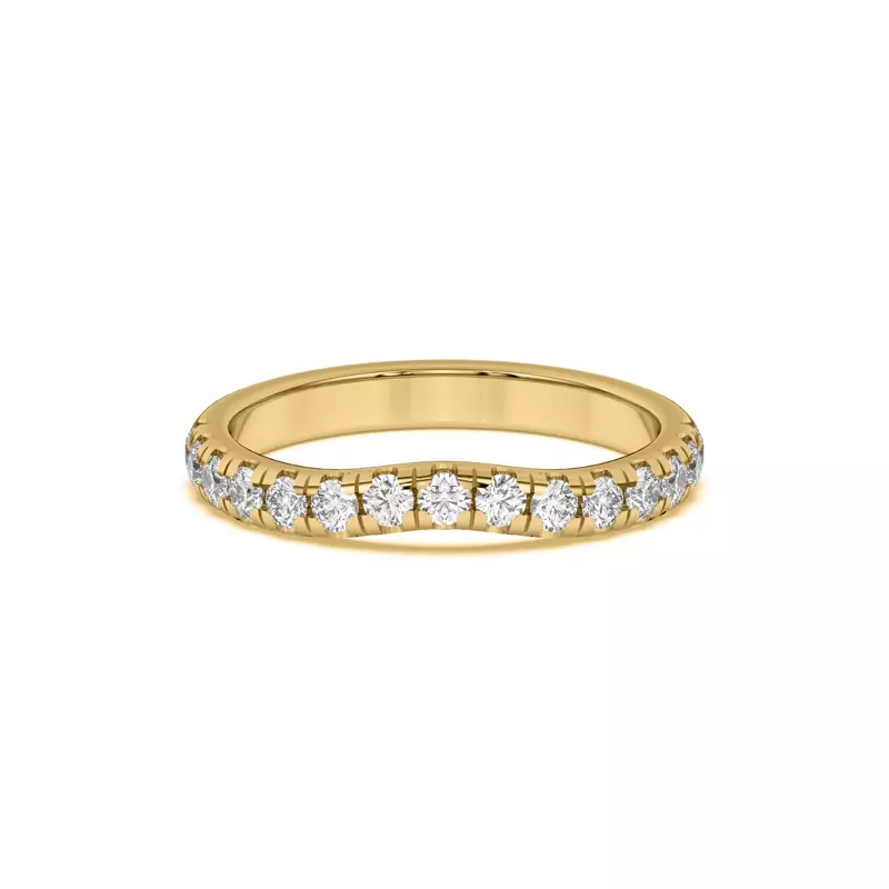 Marie Majestic Curved Pavé Band