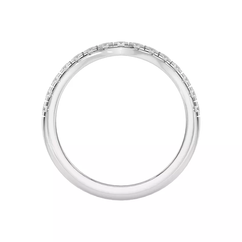 14K White Gold Petalo Pavé Curved Band