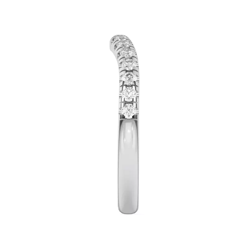 14K White Gold Petalo Pavé Curved Band
