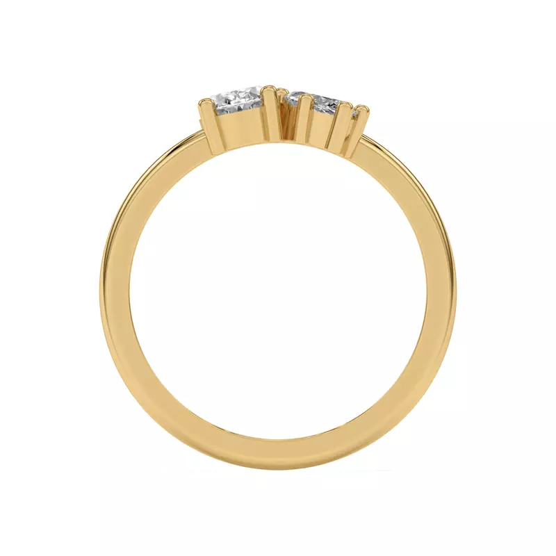 18K Yellow Gold Toi et Moi Oval and Marquise Lab Ring (1.00 cttw)