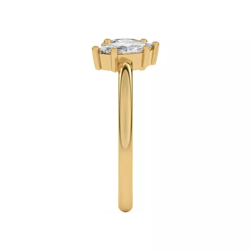 18K Yellow Gold Toi et Moi Oval and Marquise Lab Ring (1.00 cttw)